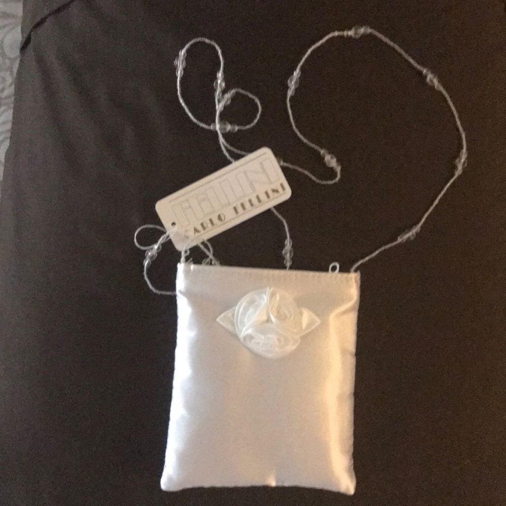 Satin bag with beaded shoulder strap NWT/B